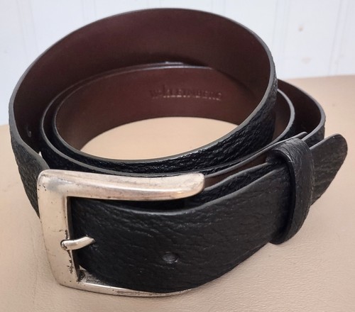 W. Kleinberg Shark Skin Black Leather Textured Belt Size 42 Made In USA