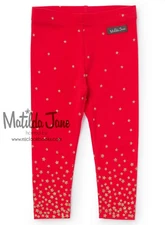 Size 12-18 Months - New Matilda Jane Light Me Up Red Gold Sparkle Star Leggings