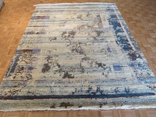 8'2 X 10'5 Hand Knotted Wool & Silk Multicolored Fine Modern Oriental Rug G3557