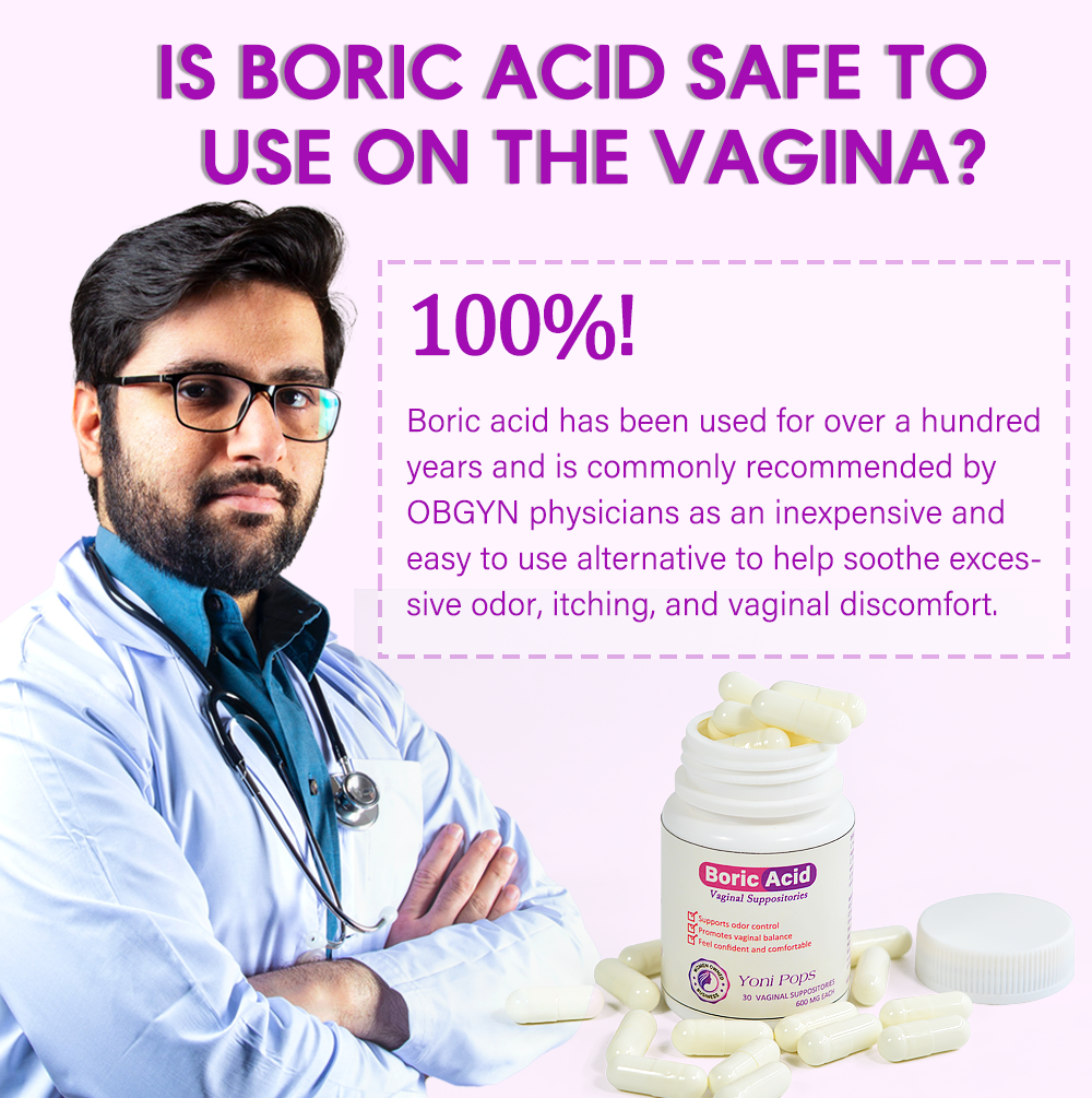 (60 CT) Boric Vaginal Suppository Yeast Infection BV PH Balance Yoni
