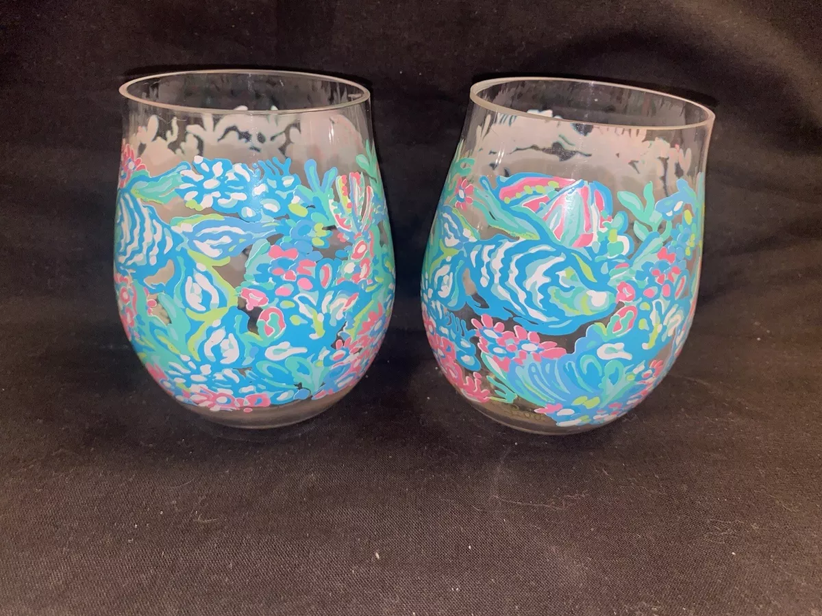 Lilly pulitzer plastic wine glasses deals