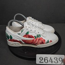 Fila Original Fitness Emroidery Shoes Girls Sz 5.5 White Rose Lace Up Sneakers