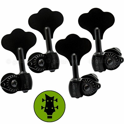 NEW Hipshot USA HB6 1/2'' Ultralite  Bass Tuning Machine L2+R2 Clover Key - BLACK