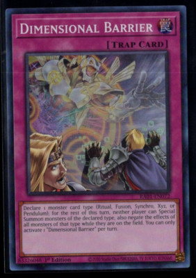 Dimensional Barrier RA01-EN072 1st Edition Super Rare Yugioh Near Mint