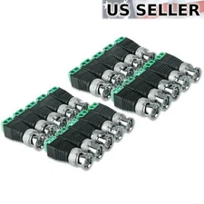 Male Coax CAT5 Coaxial BNC Cable Connector adapter Camera CCTV Video Balun LOT