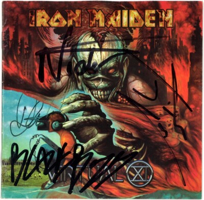 IRON MAIDEN Virtual XI, FULLY SIGNED Nicko McBrain Steve Harris Murray AUTOGRAPH