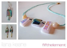 "Earth Angel" necklace- handmade dichroic glass and vintage beads. One of a kind