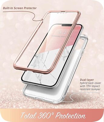 i-Blason Cosmo for iPhone 14 /iPhone 13 (6.1inch) Marble Phone Case Screen Cover