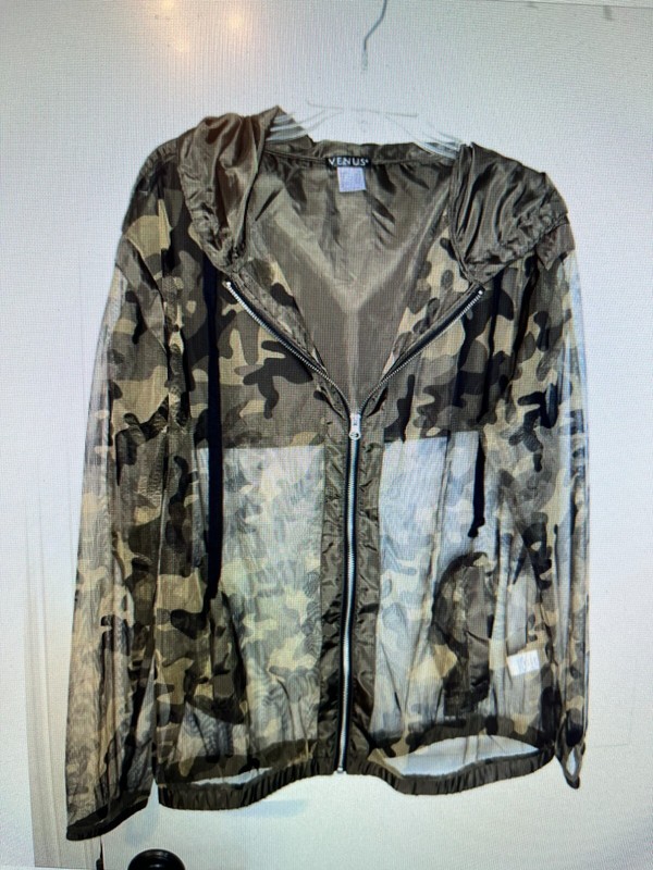 Venus Sheer Mesh Jacket Zip Front Size Medium Elastic Waist Very Unique