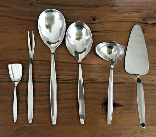 WMF Stockholm Silverplate Casserole Pie Serving Gravy Fork Scoop 6 Pcs Germany