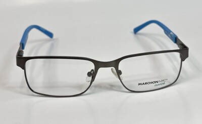 MARCHON JR M-6001 033 Gunmetal & Blue Kids Metal Eyeglasses 49-16-135mm