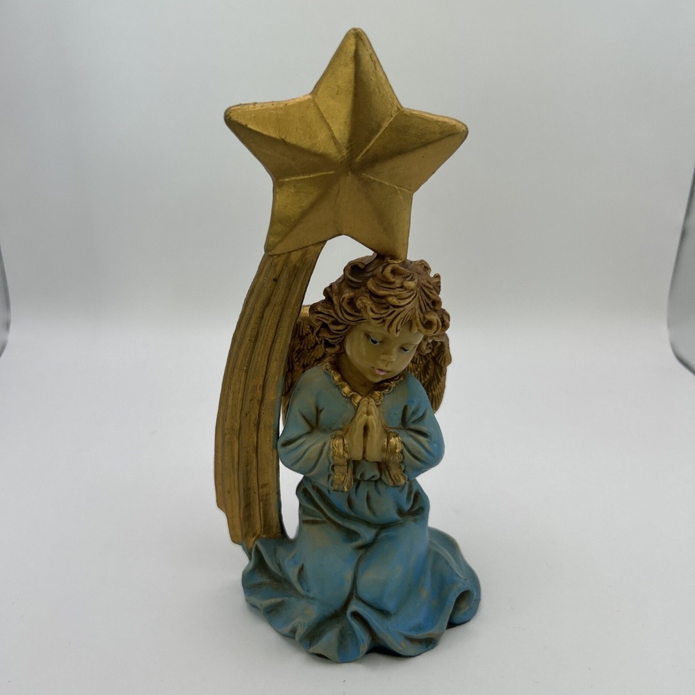 Vintage PRAYING ANGEL Resin Figure MADE IN ITALY 6.5” Hand Painted - Fontanini?