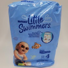 Huggies Little Swimmers Swim Diapers Kids 13 Ct Size 4 Finding Nemo 24-34 lbs