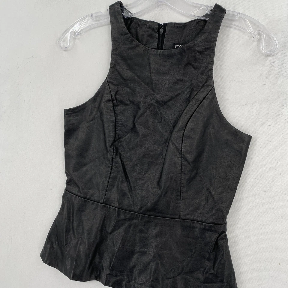 Express Faux Leather Tank Top Womens XS Extra Small Y2K Matrix Trinity — 第 3/4 张图片