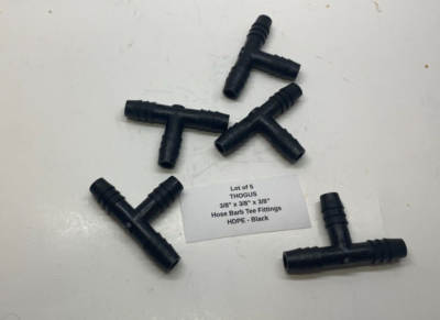 #ad #ad Qty 5 THOGUS 3 8quot; Barbed Tee Fittings HDPE 3 8quot; x 3 8quot; x 3 8quot; Black $7.95