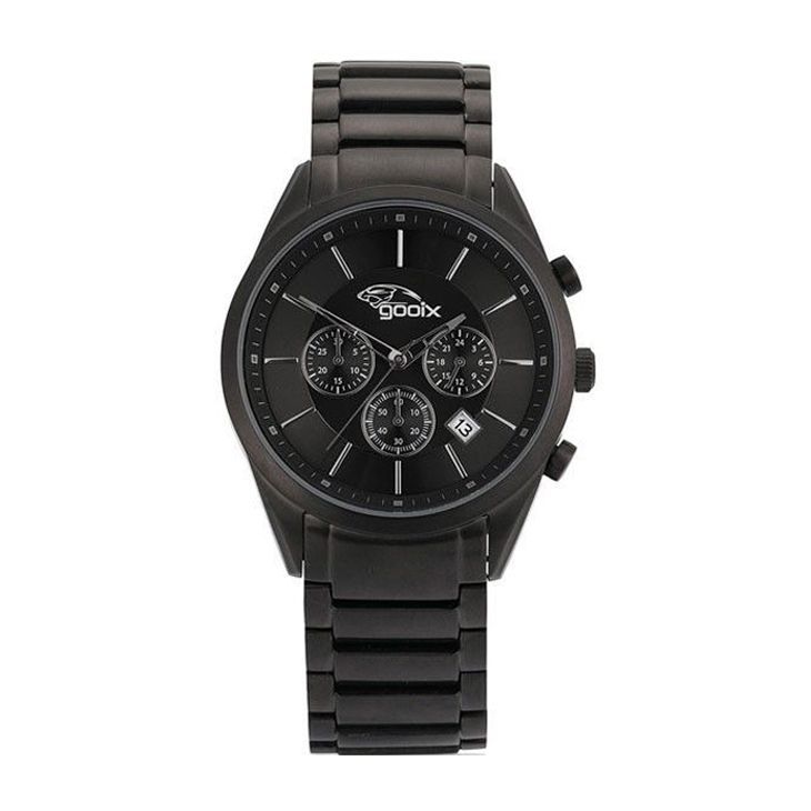 OROLOGIO CRONOGRAFO UOMO GOOIX GX01141500 CASSA E CINTURINO ACCIAIO PVD NERO