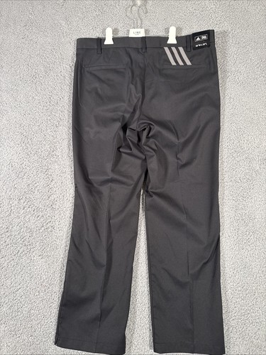 Adidas Climalite Golf Pants Mens 36x30 Black 3 Stripe Stretch Classic - Picture 7 of 12
