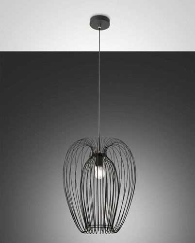 Fabas Luce Lampada a Sospensione Camp E27 Ø400mm Nero