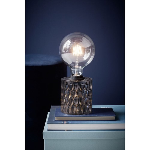 Lampe De Table LITO Noire - Interrupteur Intégré - 1x E27 Max 60W - Aluminium - Neuf