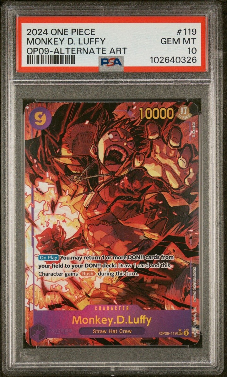 PSA10 ONE PIECE Monkey D. Luffy (Alt Art) OP09-119 SEC