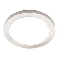 Image of Litecraft Darly Flush Bathroom Ceiling or Wall Light 18 Watt LED - Satin Nickel