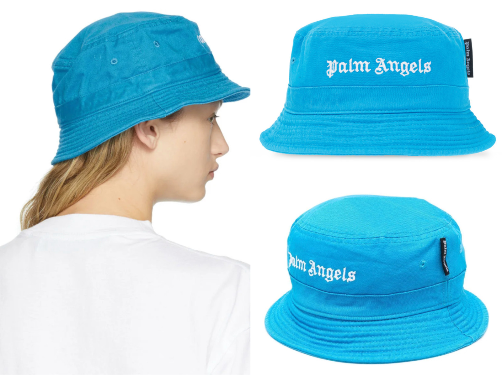 Palm Angels Unisex Embroidered Logo Bucket Hat Hut Cap Fischerhut Iconic Kappe