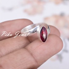 Mozambique Garnet Gemstone 925 Sterling Silver Ring For Wife Gift Jewelry