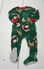 Carter s Green Christmas Pajamas Footed Sleeper Size 18m