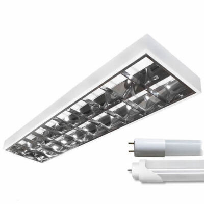 LED Rasterleuchte Empty 2x120cm T8 Anbau Bürolampe LED Tube Röhren