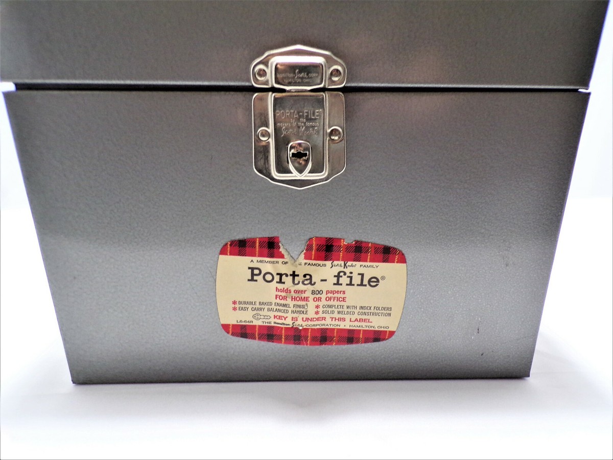 アンティーク雑貨 USA vintage Porta File Vintage Porta File Box With Key Locking Brown Faux Wood