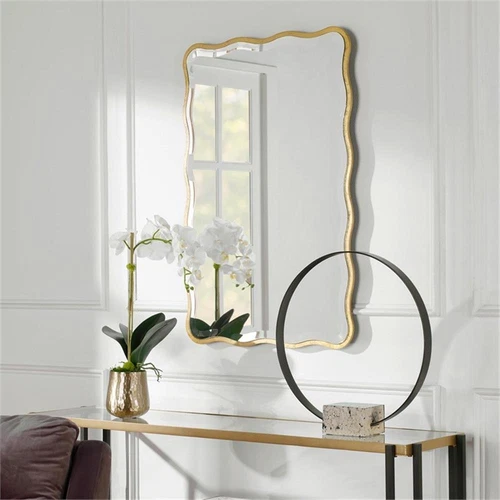 Uttermost Aneta Transitional Style Wood Scalloped Mirror in Gold - Picture 6 of 7