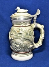 1988 Avon Artisanal Brésil Neuf Canards De Américain Nature Couvert Bière Stein