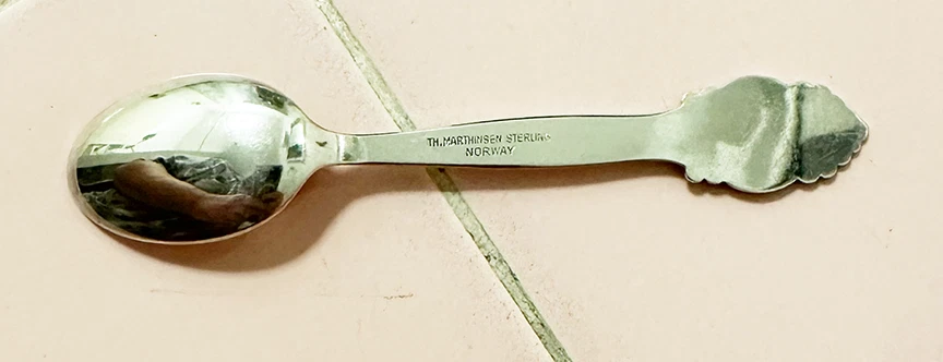 Vintage Sterling Silver Souvenir Spoon State Louisiana Marthinsen Norway Justice — 第 4/4 张图片