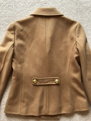 WOMEN FOREVER 21 Tan Camel Wool Blend JACKET COAT OUTERWEAR Gold Buttons Medium - Picture 9 of 11
