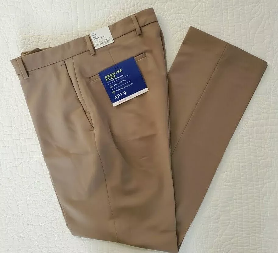 NEW Men s Apt. 9 Pants Premier Flex Comfort Waist Tan Slim Fit from Kohls 29x30