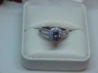 QVC Sterling Halo Diamonique Solitaire 2.00ct CZ Ring Heart Band Sz 7.5 4.2Grams — photo 3