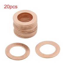 15mm Inner Dia Copper Crush Washers Car Flat Sealing Gaskets Rings 20pcs