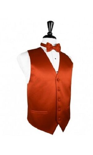 Luxury Satin Solid 3 Tuxedo Vest & Bowtie - Picture 2 of 9