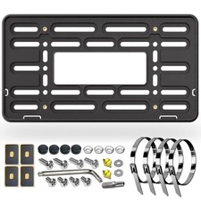 BGGTMO Front License Plate Bracket Holder- Bumper Car Tag Mounting Kit Black