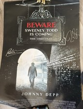 Sweenie Todd Real Movie Poster Signed By Tim Burton And Alan Rickman