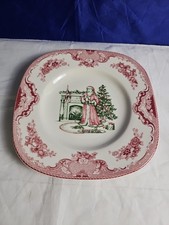 Johnson Brothers Old Britain Castles Square Christmas Santa 7.75" Dessert Plate