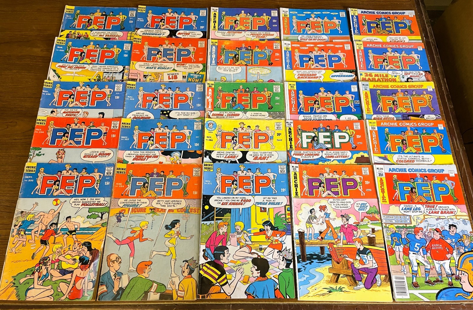 Vintage PEP Comic Book Lot 37 ARCHIE COMICS Bronze Age Copper Age Teen Fun