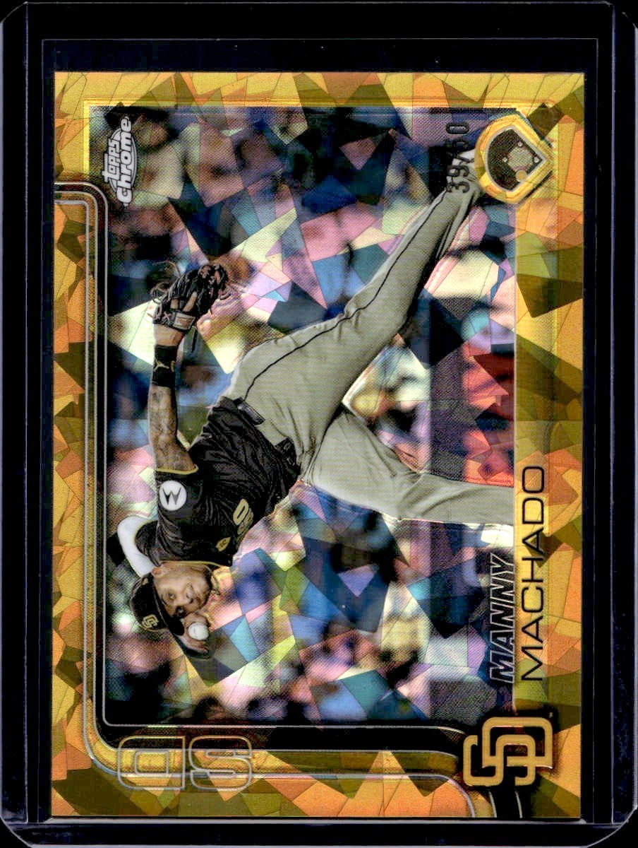 Manny Machado 2025 Topps Chrome Sapphire #53 SP Image Variation GOLD #D 39/50