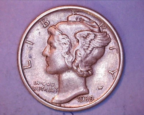 1939-S  MERCURY DIME  AU  **213-6D