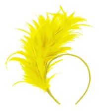 Womens 1920s Faux Feather Headband for Mardi Gras Flapper One Size Yellow