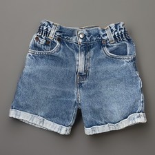Vintage Levi's Cinched Waist Blue Jean Denim Cuffed Shorts Girls 6X