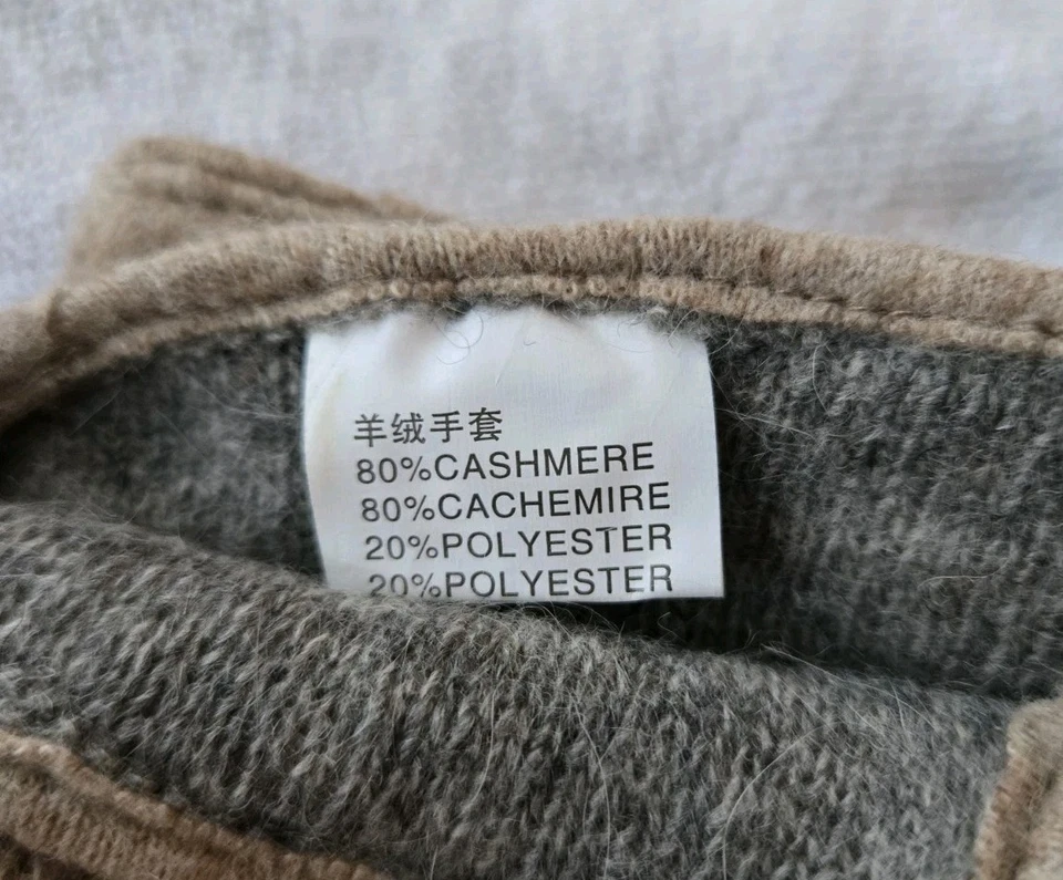 GUANTES Cosey Canadá Mujer 80% Cachemira OSFA Marrón Tostado NUEVO Foto 3 de 4