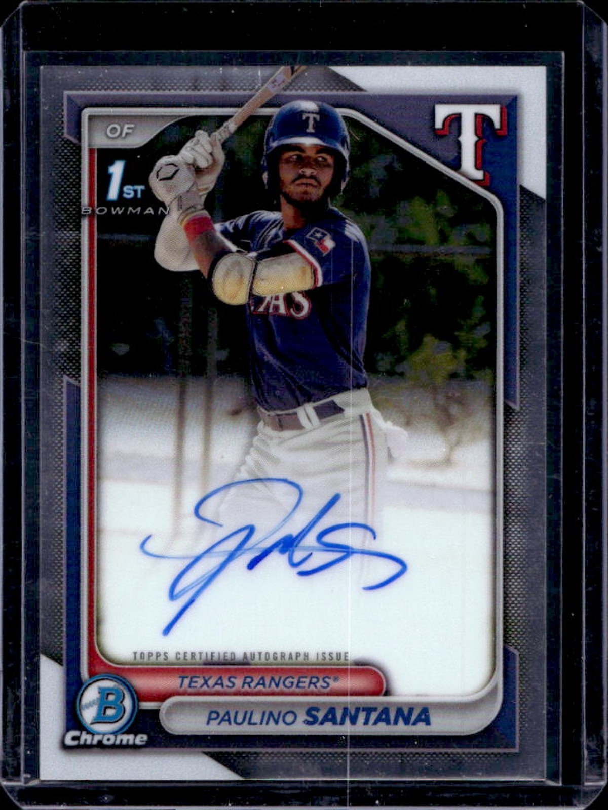 2024 Bowman Chrome Paulino Santana Auto 1st #CPA-PS Rangers