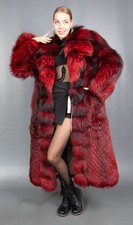 18990 NEW AMAZING REAL SILVER FOX COAT SAGA FUR EXTRA LONG PELZ BEAUTIFUL SIZE L
