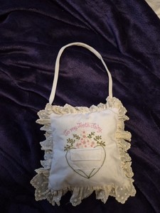 Vintage Tooth Fairy Pillow by Rosalina. With Pocket on back for Fairy Gift